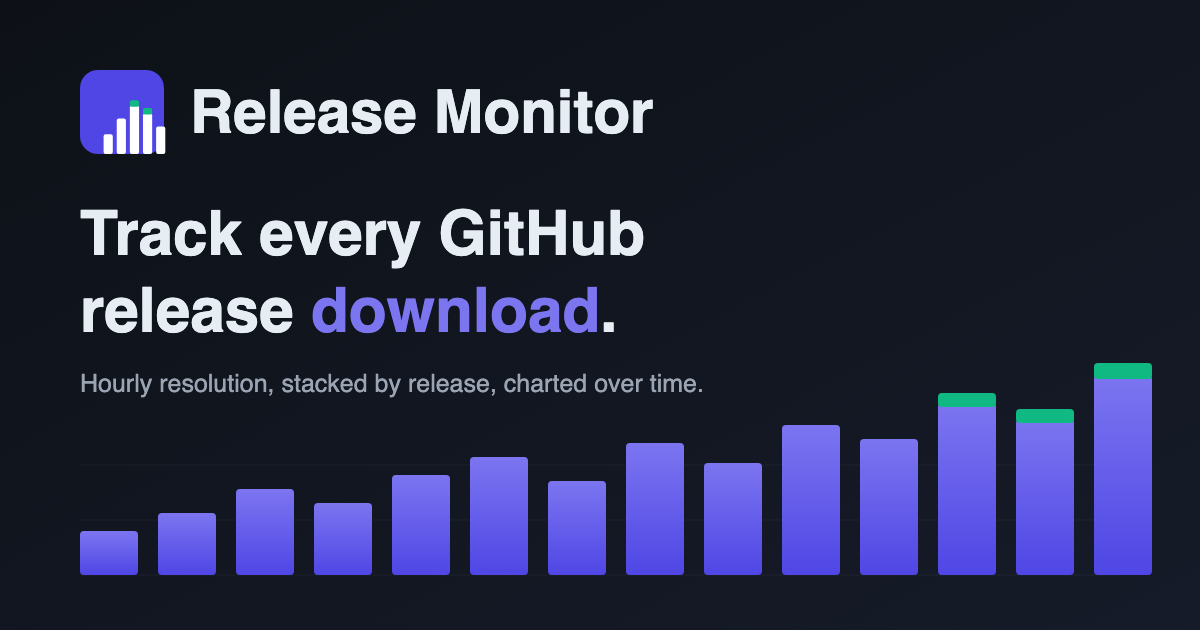 GitHub Release Download Stats & History · Release Monitor
